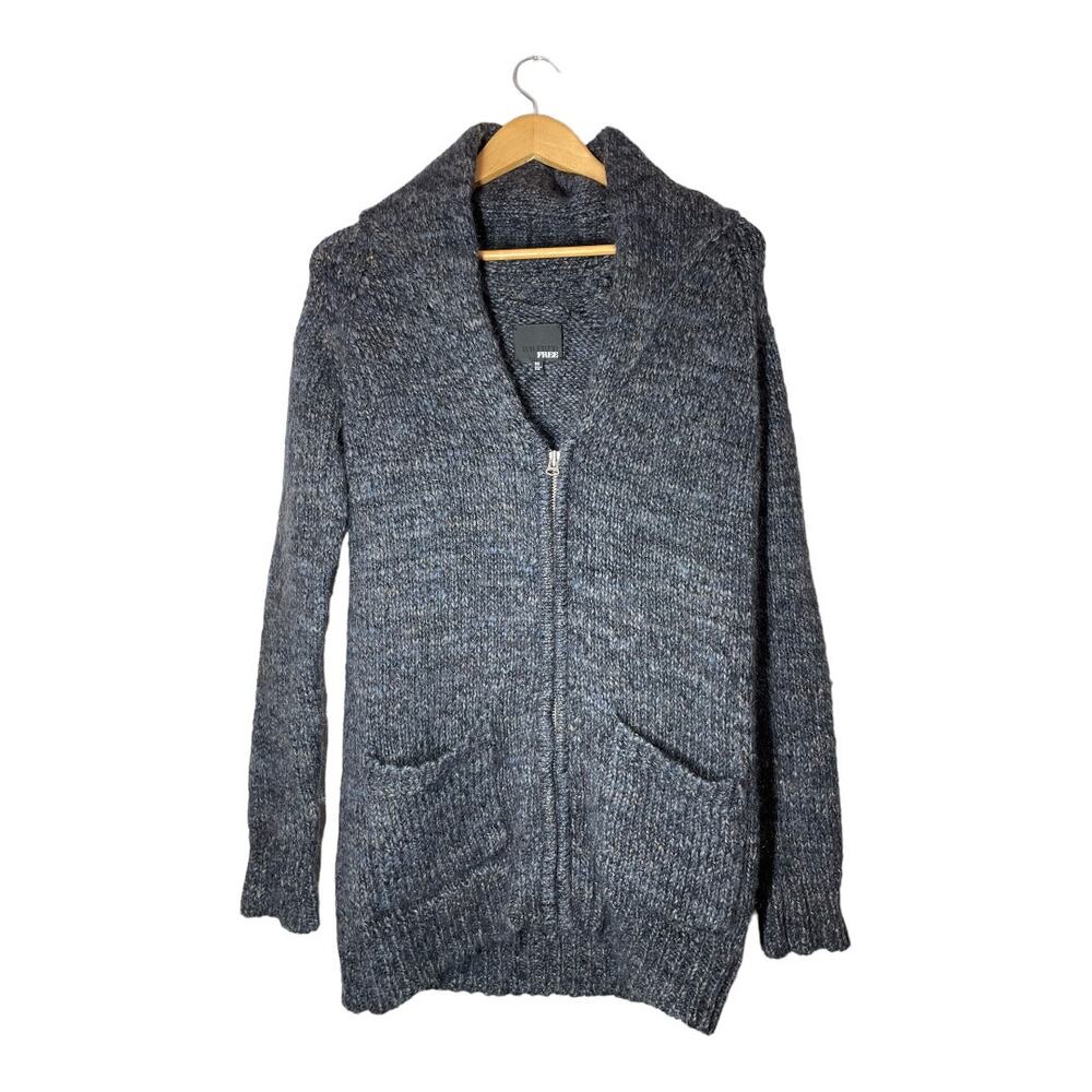 Wilfred Free Aritzia Wool Alpaca Blend Long Cardigan Sweater Full Zip Gray XS